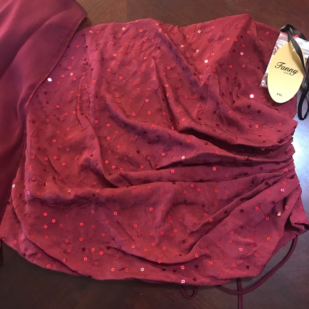 🆕 Fanny Fashion 3-Piece Burgundy Pantsuit-2XL - Picture 7 of 8